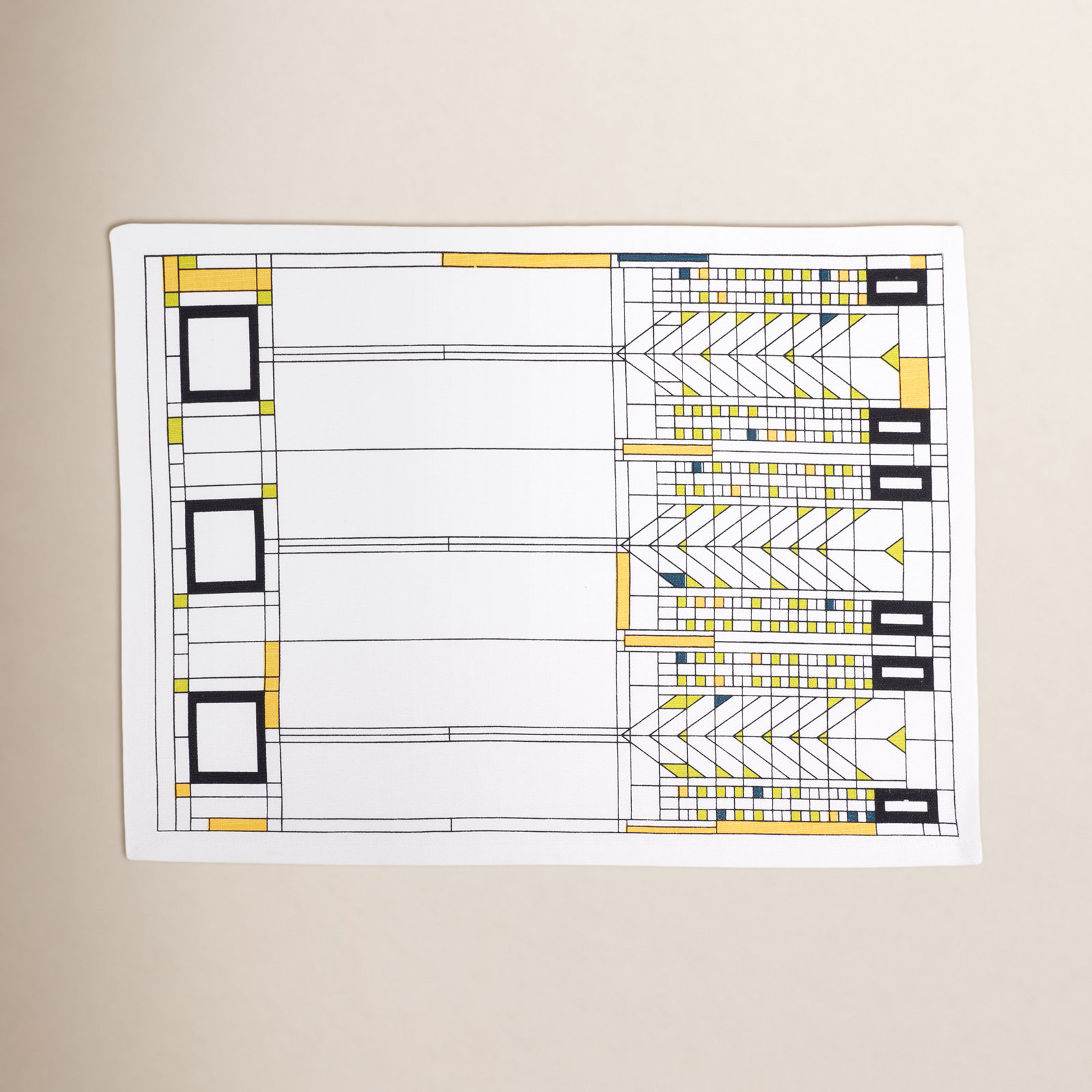 Tree of Life Cotton Placemat, Yellow/Black