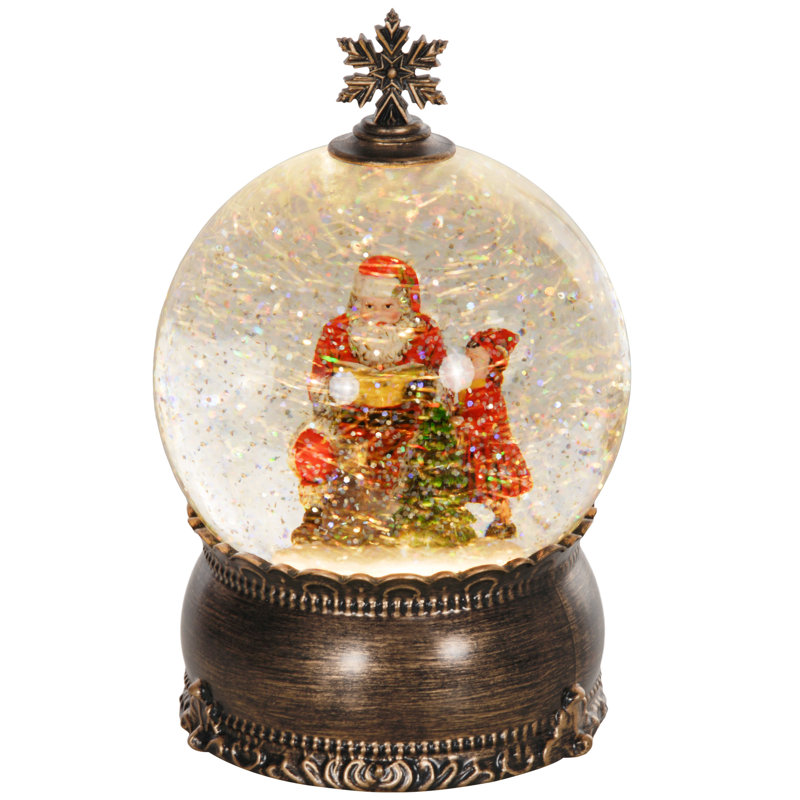 Boule à neige musicale avec paillettes tourbillonnantes