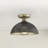 Avec 12.375 in. 1-Light Champagne Bronze Luxe Flush Mount Light