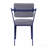 Grey And Blue Open Back Upholstered Office Chair