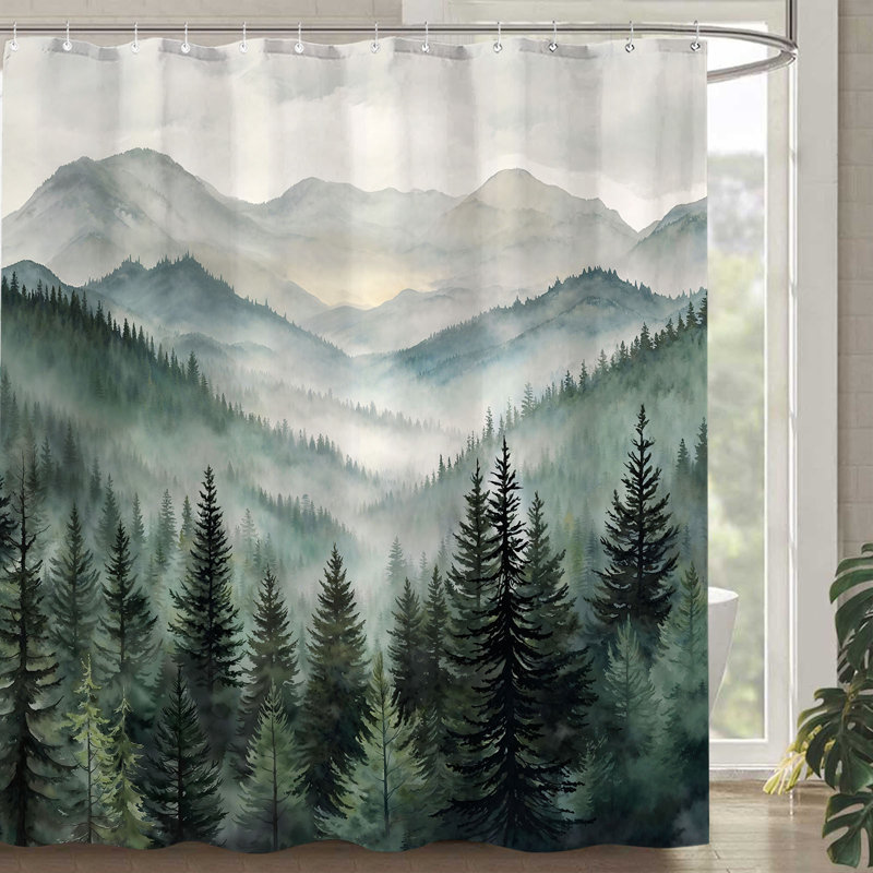 Rideau de douche Forest, Vert