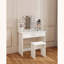 Compact Vanity Table with Spacious Drawer, Adjustable Mirror, and Stool