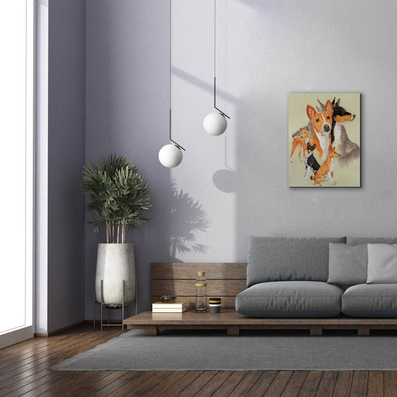 «Basenji and Ghost» par Barbara Keith, H 34 po x l 26 po x P 1,5 po