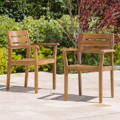 Chaises de salle à manger d'extérieur en bois, fauteuil club