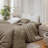MooMee Duvet Cover Set Silky Sateen Look Luxury Sheen Zipper Closure & 8 Interior Ties 100% Long-Staple Cotton 600TC -106891954-105272386