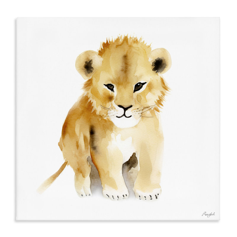 Toile Minimal Lion Cub, design par Roozbeh, H 17 po x l 17 po