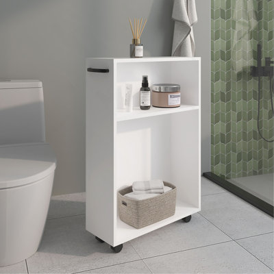 Storage Cart 32.2" H, 2 Shelves, 4 Wheels, - Bathroom