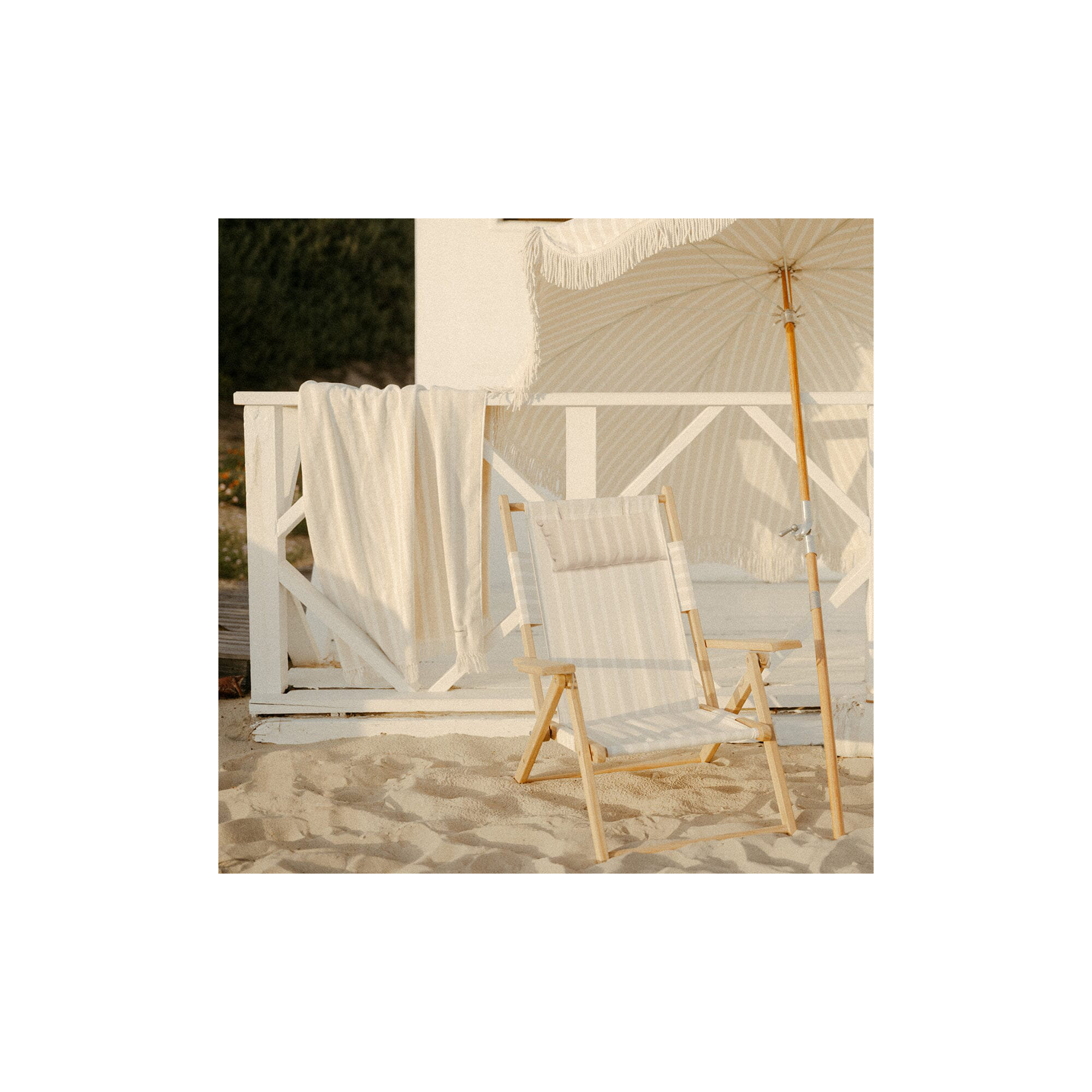 BEACH TOWEL - MONACO MIMOSA STRIPE, Monaco Natural