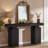 63-Inch Rustic Brown Console Table-1263930886