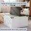 Table basse carrée en bois avec grand compartiment de rangement dissimulé et table basse