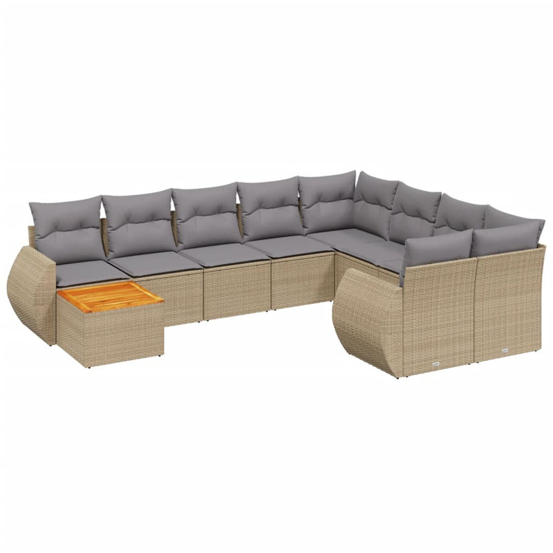 Ensemble de canapé de jardin Vidaxl beige, gris clair