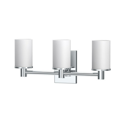 Modern Farmhouse 3-Light Vanity Light Triple Wall Sconce with Frosted Shades