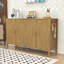 Buffet moderne à rayures avec crochets latéraux, tablettes réglables et supports cachés à l'arrière-58695814