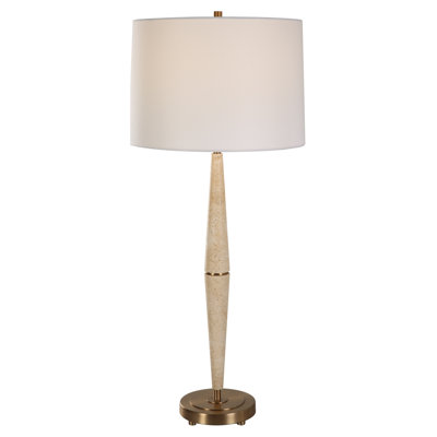 Lampe de table en travertin Everly Quinn Zamara
