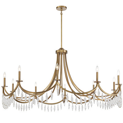 Kameron 10-Light Chandelier in Brass