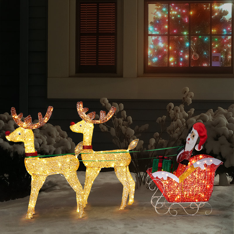 Décoration de Noël renne avec traîneau