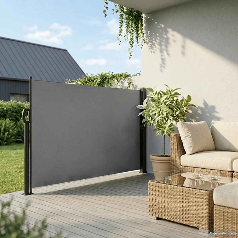 Vidaxl Retractable Side Awning, Dark Green, 70.9" x 118.1"