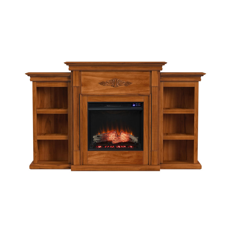 Tonsey Electric Fireplace with Remote , Brown