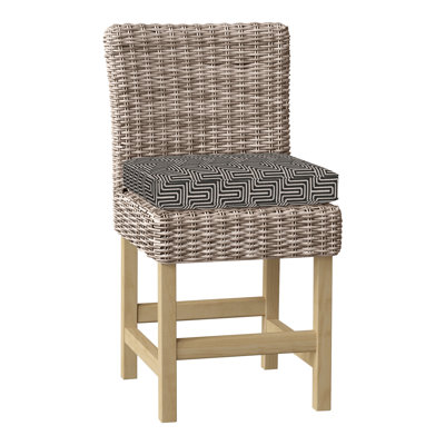 Sag Harbor 24" Patio Counter Stool with Cushion (Set of 2)