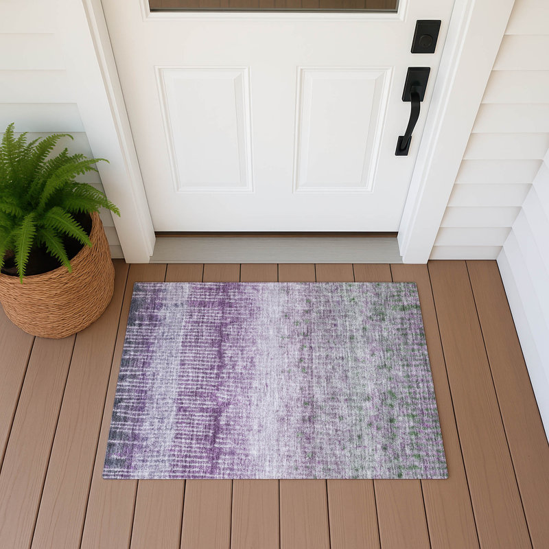 Machine Washable Indoor/Outdoor Chantille ACN2811 Modern Rug, 1'8" x 2'6", Purple
