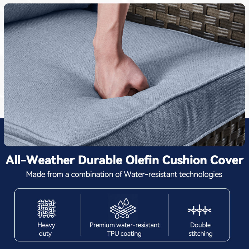 Schutt 22" W Olefin Outdoor Seat/Back Cushion with Removable Zippered Covers, 5 Seat/Back Cushion, Multi-Colored