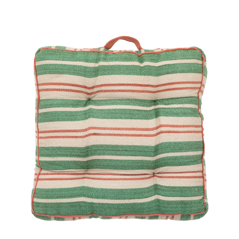 Seena Striped Floor Cushion, Orange