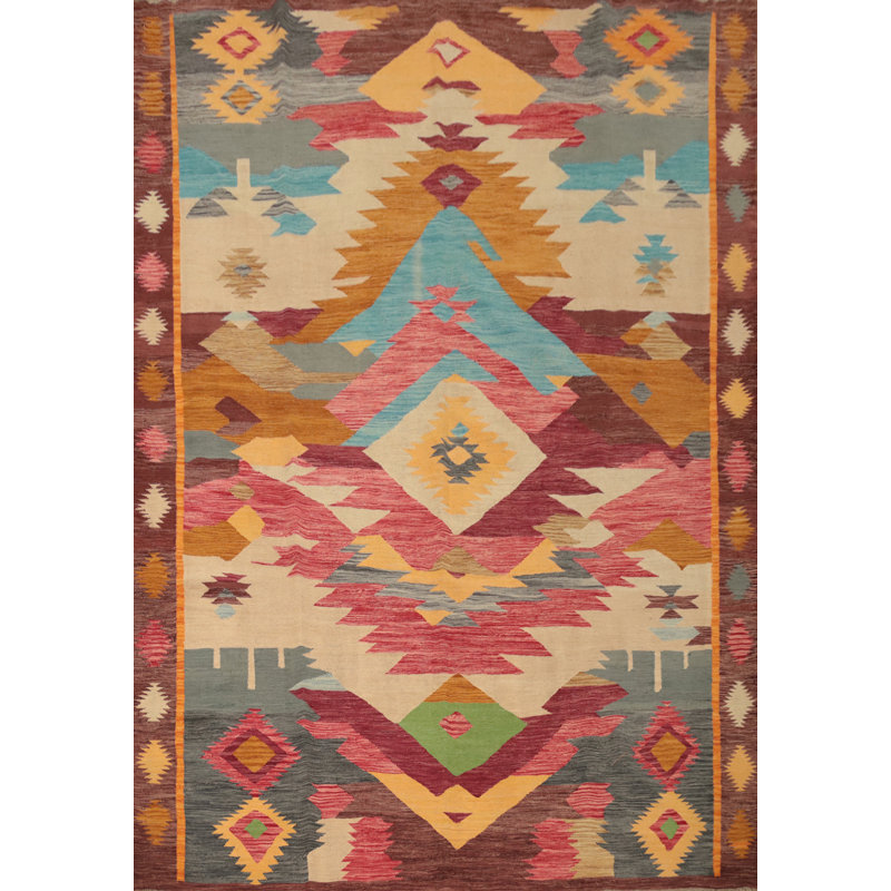 Vegetable Dye Kilim Handwoven Area Rug 8x10