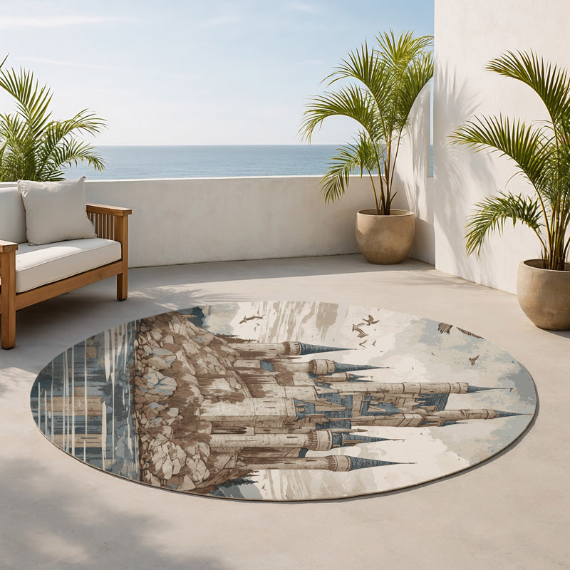 Tapis intérieur et extérieur Enchanted Walls, Rond 5 pi