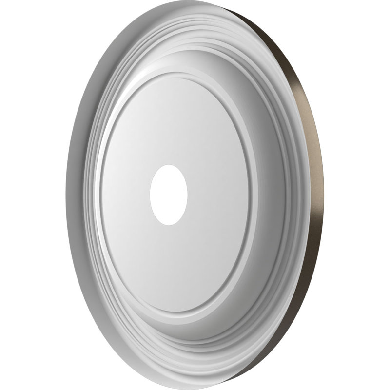 Médaillon traditionnel en PVC thermoformé pour plafond, Bronze métallique foncé, H 22 po x l 22 po x P 1,5 po