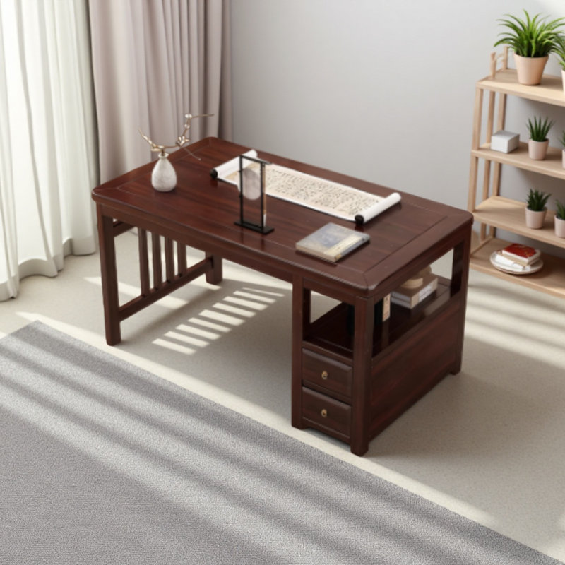 Bureau moderne en bois massif de chêne, H 29,52 po x l 47,24 po x P 26,77 po