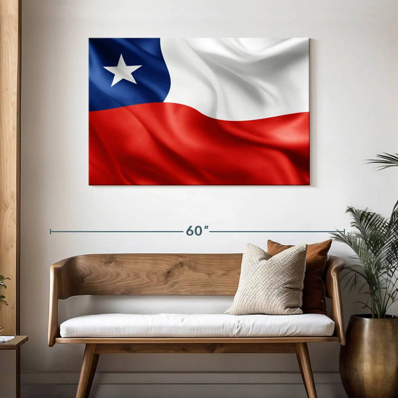 Waving Chile Flag, 30" H x 45" W