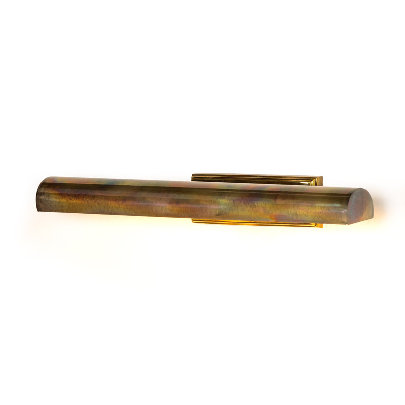 Clement Wall Mounted Picture Light, Burnt Brass, 3.25" H x 24" W x 8" D