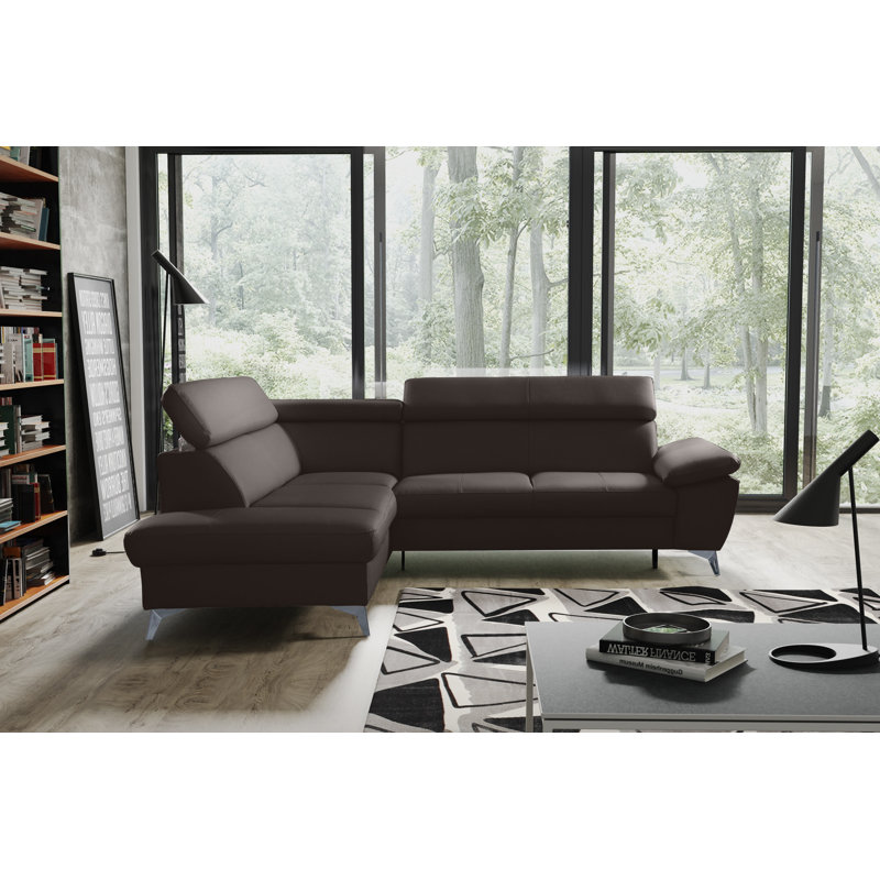 Ashianna 4 Seater Sofa Bed, Dark Brown, Left Hand Facing