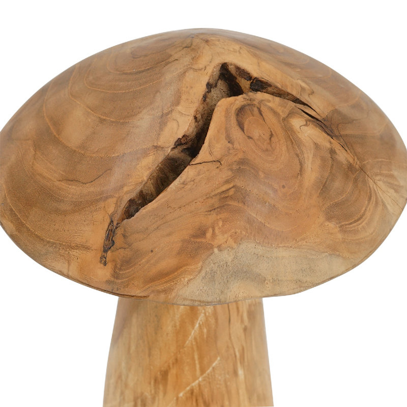 Decorative Brown Teak Wood Mushroom Décor - Large - 8.5x8.5x15.5", 15.7" H x 8.7" W x 8.7" D