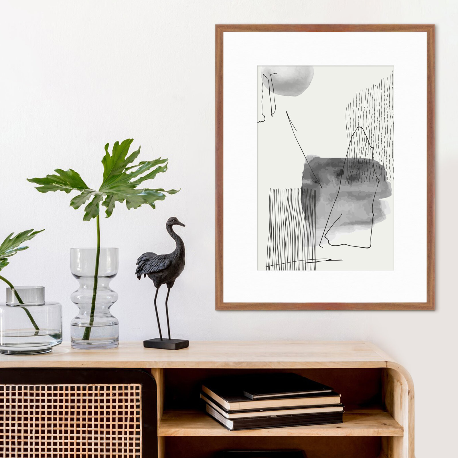 Capullo Wood Matte Picture Frame with Mat, Walnut, 24" x 30", 18" x 24"