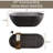 Spacious, Freestanding, 63 - Inch, Soaking Bathtub, Matte Grey, Solid Surface, Overflow, Pop Up Drain, Design 63-Inch, Grey Color, Pop-Up Drain