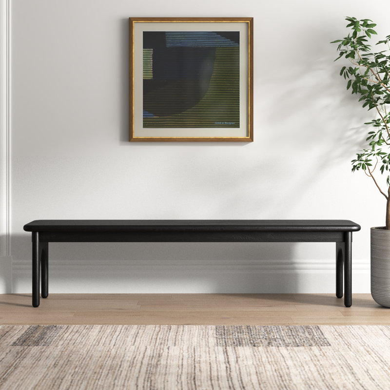 Umbria Solid Wood Bench, Charcoal
