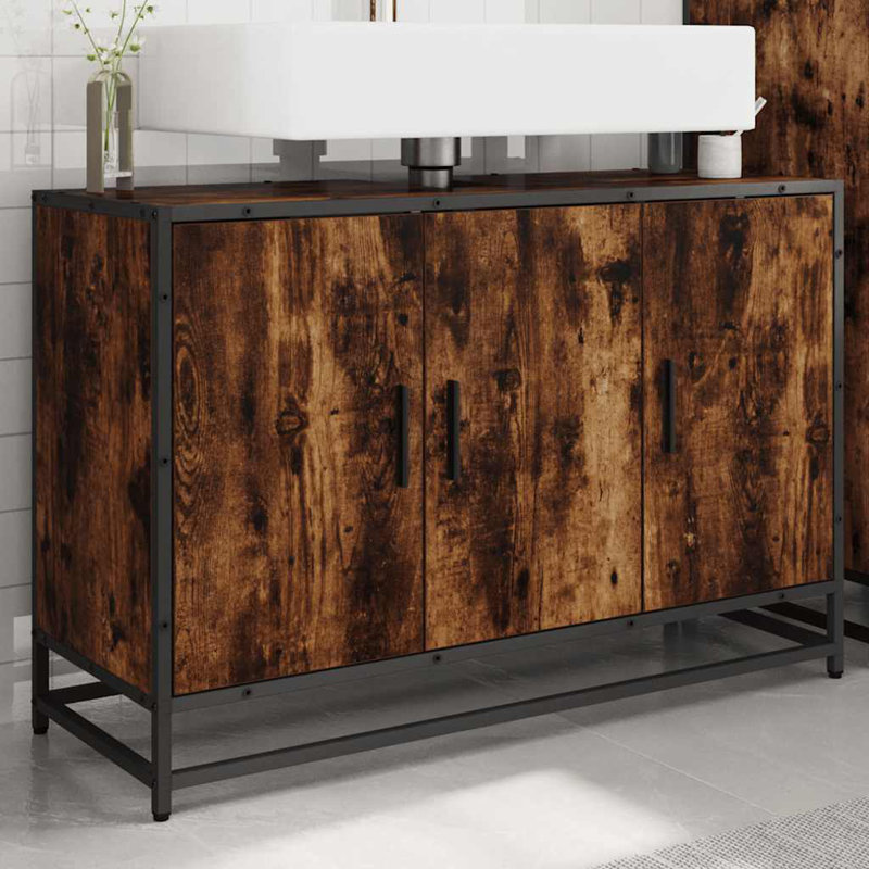 Altamae Bathroom Cabinet, Smoked Oak