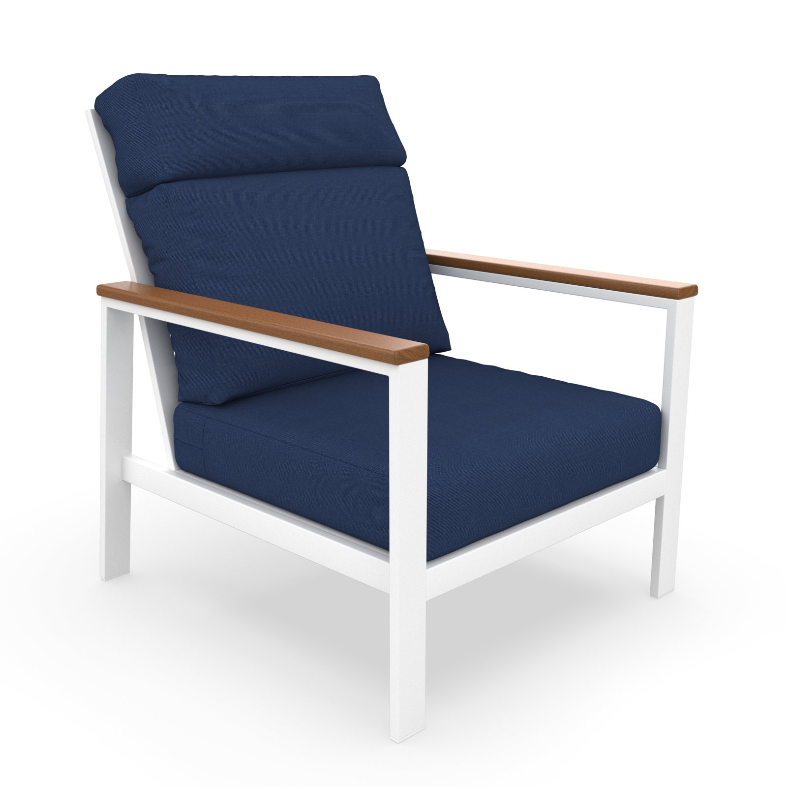 Townsend 4-Person Sunbrella® Patio Seating Group, Canvas Navy, Brown