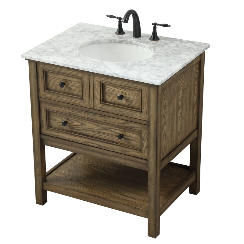 Ensemble de meuble-lavabo simple 30 po Bonsai, Bois flottant