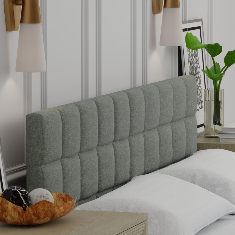 Tête de lit tapissier Barthmaier, Gris clair, Très grand