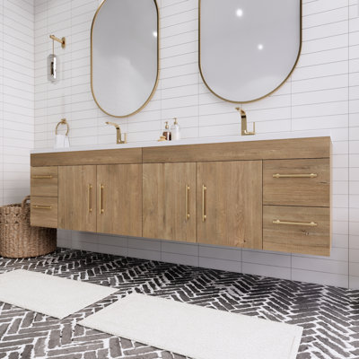 Tihanna 84'' Double Bathroom Vanity with Acrylic Top
