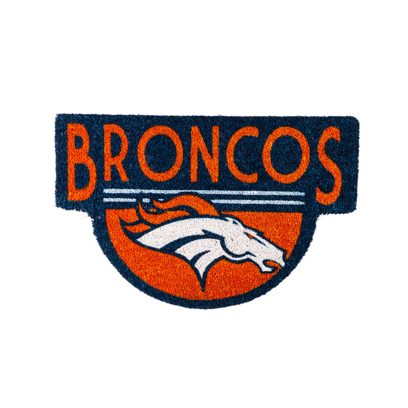NFL Shaped Coir Outdoor Welcome Mat, Broncos