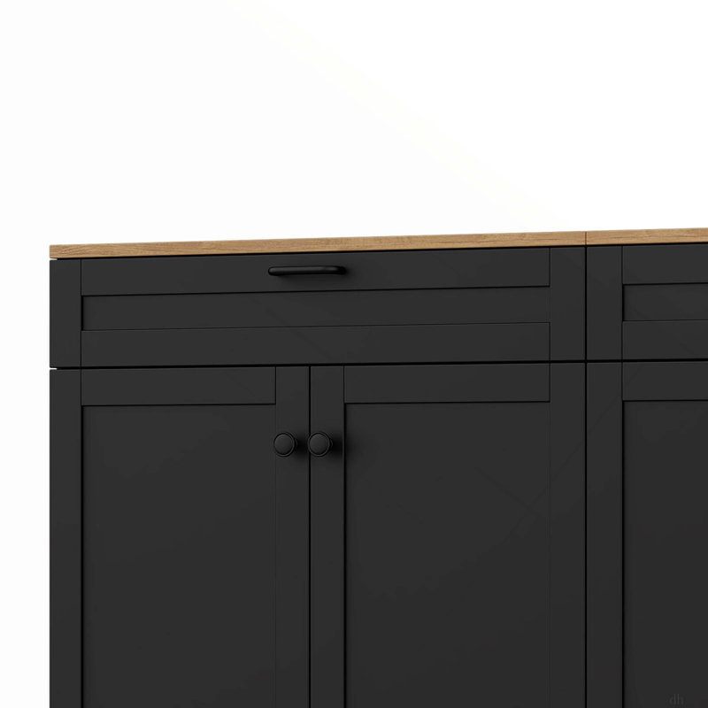 Meuble télé Farmhouse avec 2 tiroirs pour téléviseur de 70 à 70 po, buffet à grain de bois polyvalent avec tablettes réglables, meuble-buffet Mid-Century, meuble télé