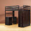 Lit mezzanine simple multifonctionnel peu encombrant au fini bois espresso