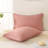 Bean Paste Pink Pom Poms Pillow Cases, Boho Pillowcases Set of 2, 100% Soft Washed Microfiber, Pink Pillow Shams King, 2 Pack-123121717-123121716