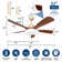 52 In. 5 Blades Smart Indoor Ceiling Fan With 3-colors Led Dimmable Light And Dc Reversible And App/remote Control