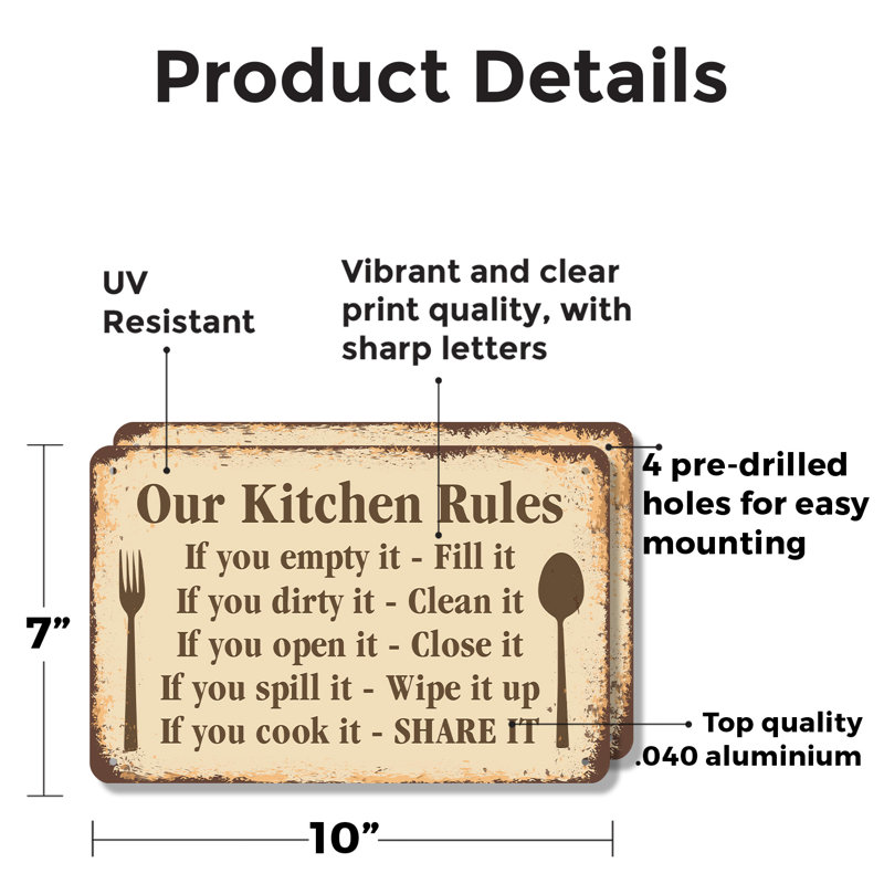 Our Kitchen Rules (paquet de 2) en aluminium 7 po x 10 po