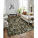 Tapis vert olive / brun Mehndi