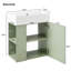 Meuble-lavabo moderne avec lavabo en céramique et porte à motif de vagues-1503682462